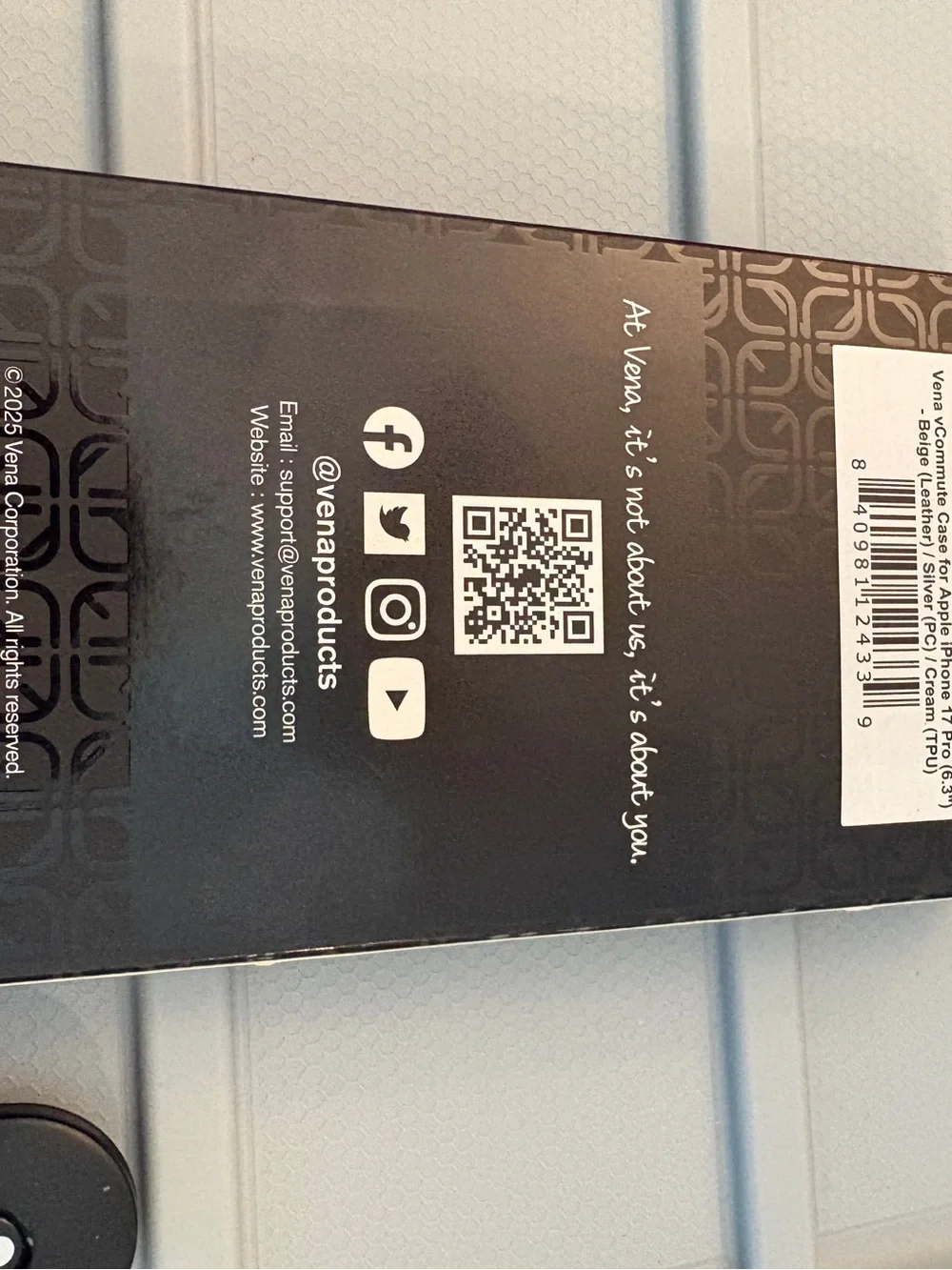 Vena vCommute Protective Case for iPhone 17 Pro - Beige/Silver NWT